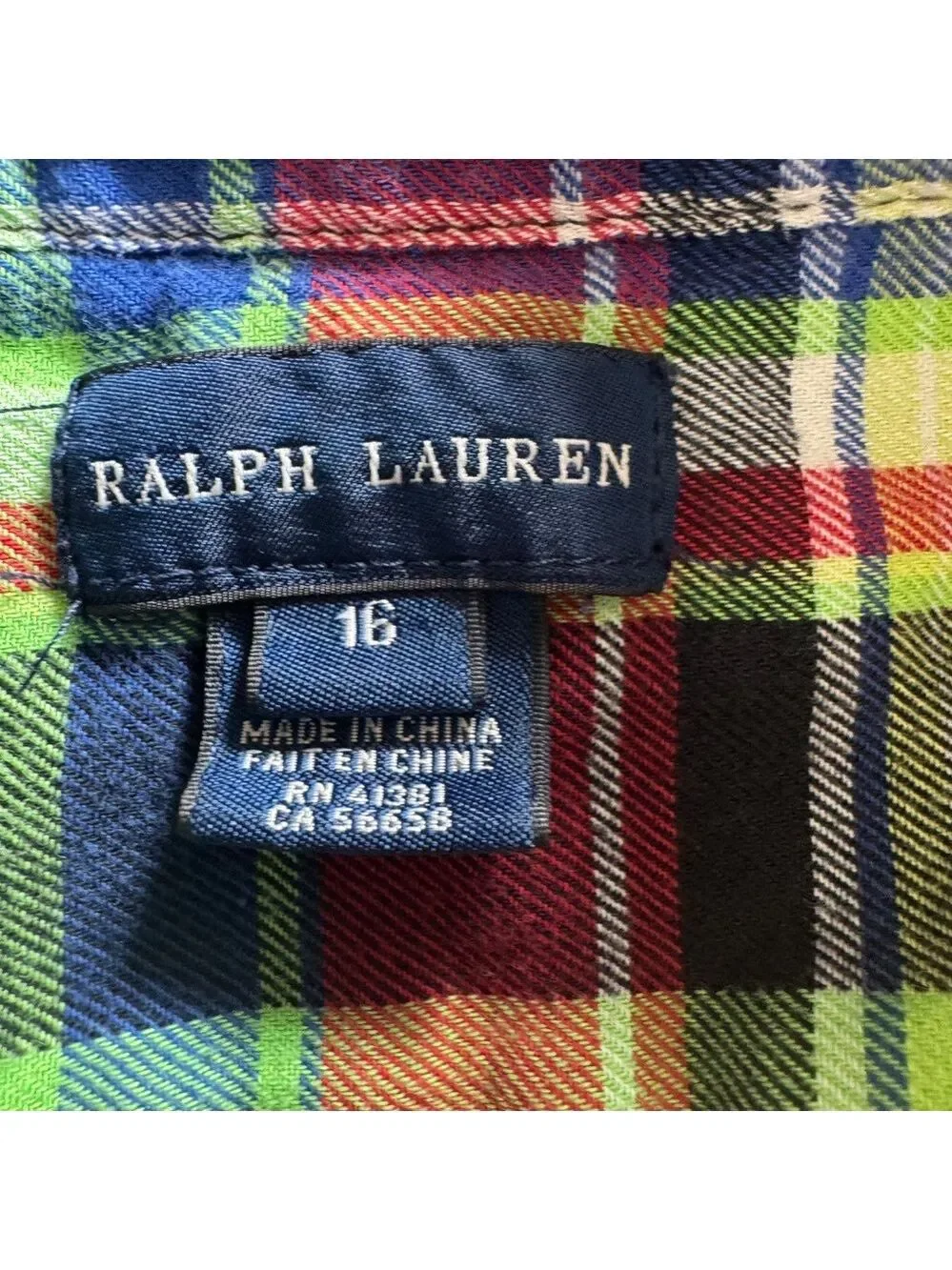 Ralph Lauren Multicolor Plaid Button-Down Shirt 16